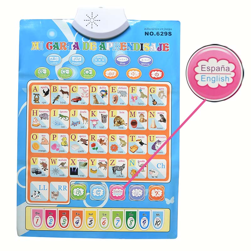 Kids Educational Computer - Фон с испанским и английским языком,